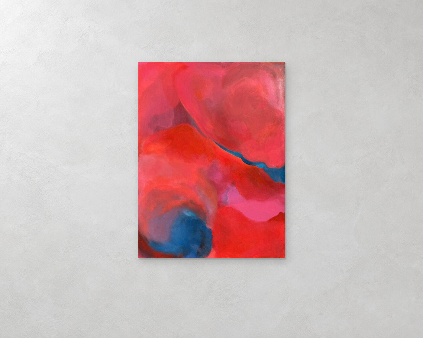A Space of My Own, 60 × 80 cm, hanging on a pale gallery wall. Wall visualisation.